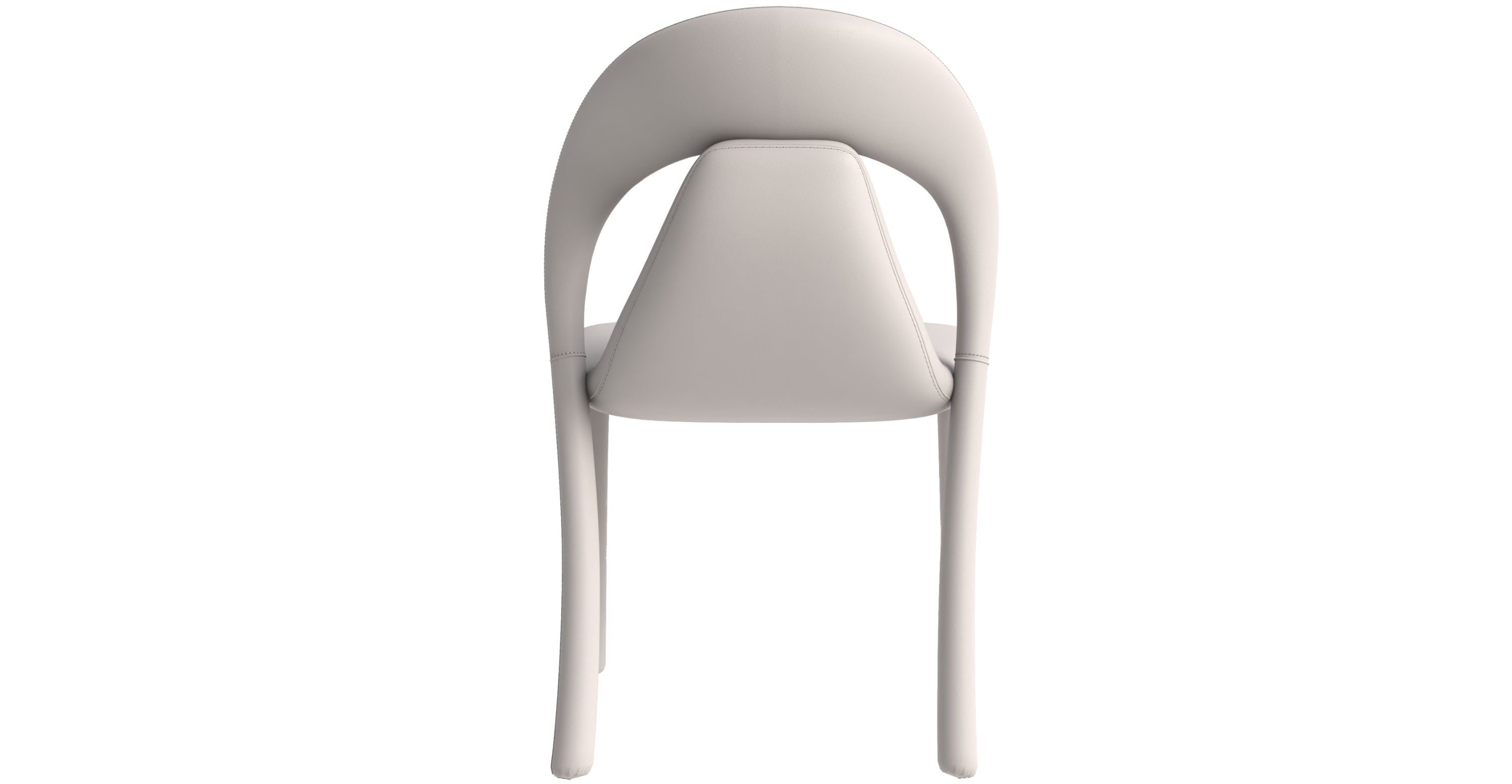 Solace Series Dining Chair Upholstered in Leather with Steel Legs and an Open Back Design