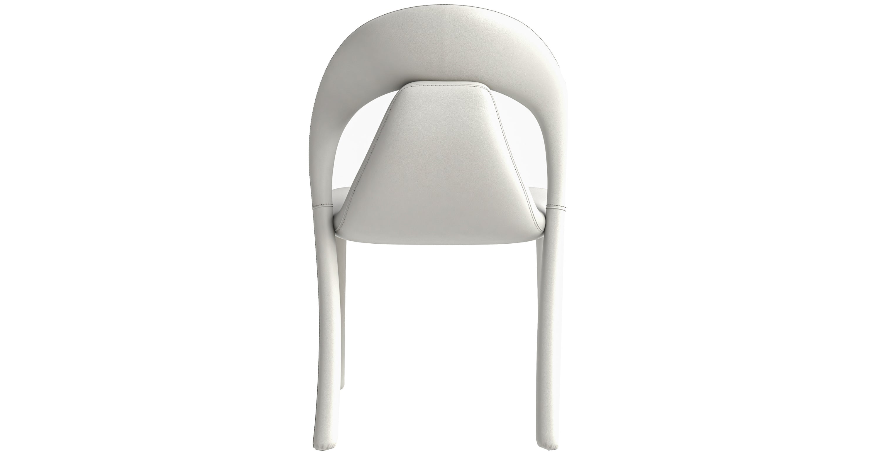 Solace Series Dining Chair Upholstered in Leather with Steel Legs and an Open Back Design