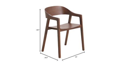 Rivo Dining Chairs in Sturdy Oak Wood with Open Back Design and Armrests