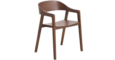 Rivo Dining Chairs in Sturdy Oak Wood with Open Back Design and Armrests