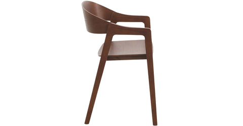 Rivo Dining Chairs in Sturdy Oak Wood with Open Back Design and Armrests