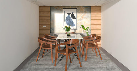 Rivo Dining Chairs in Sturdy Oak Wood with Open Back Design and Armrests