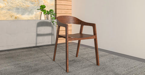 Rivo Dining Chairs in Sturdy Oak Wood with Open Back Design and Armrests