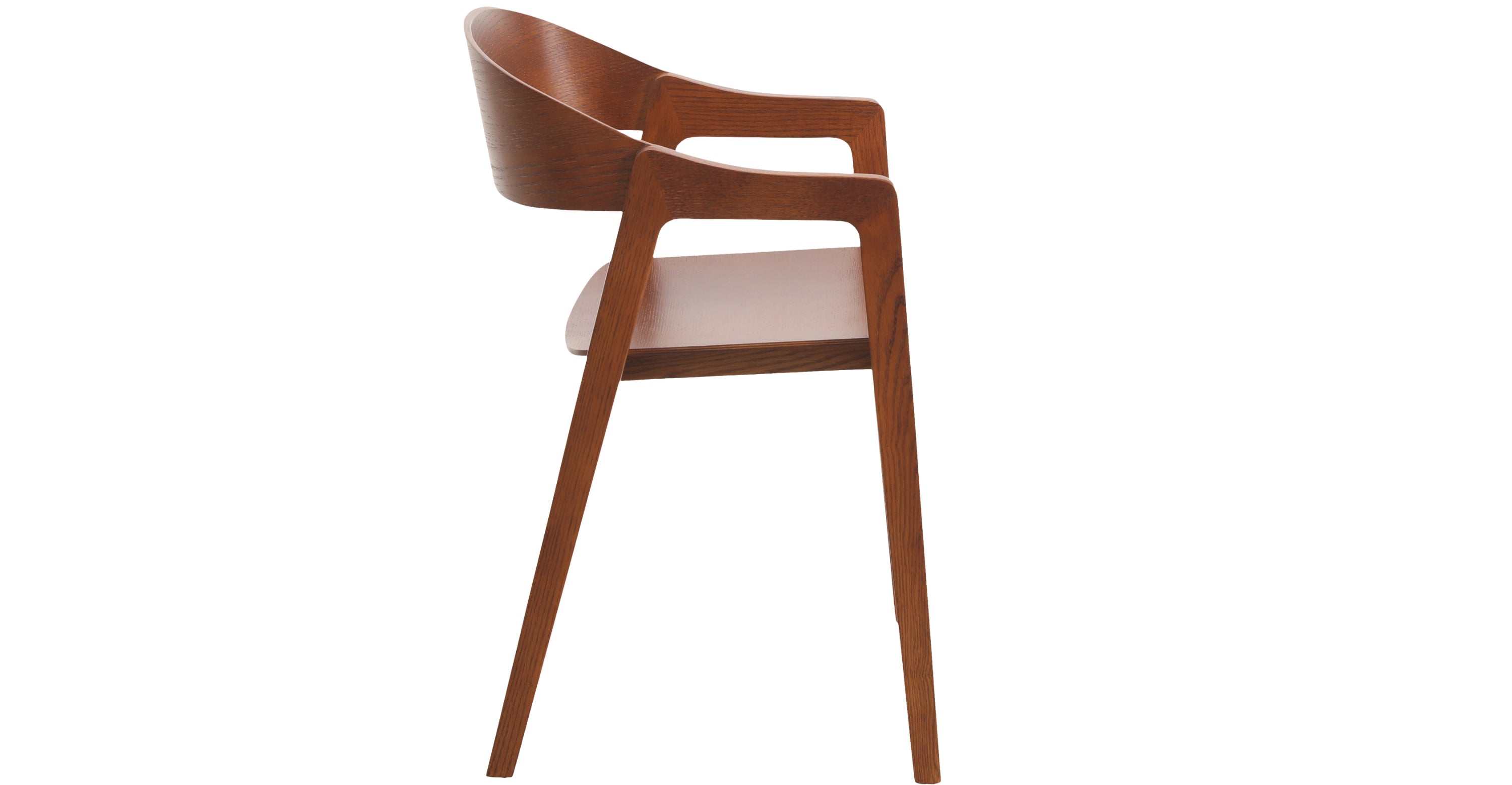 Rivo Dining Chairs in Sturdy Oak Wood with Open Back Design and Armrests