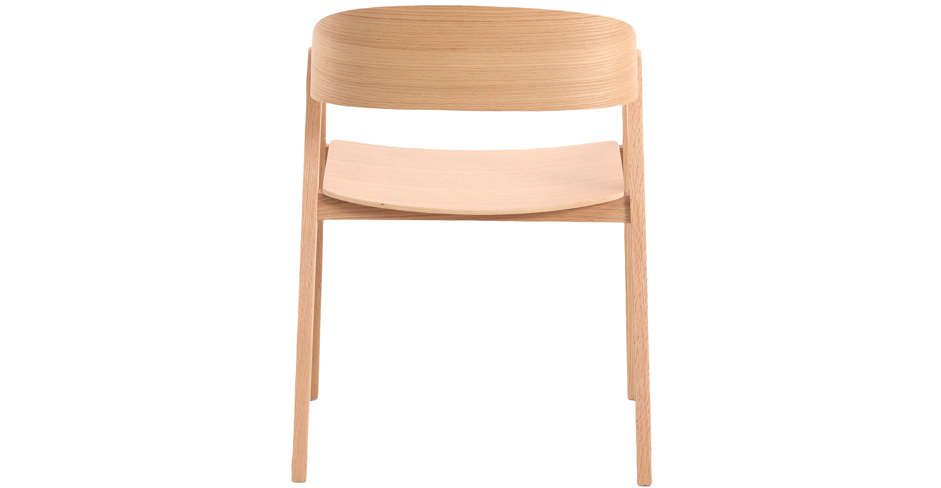 Rivo Dining Chairs in Sturdy Oak Wood with Open Back Design and Armrests