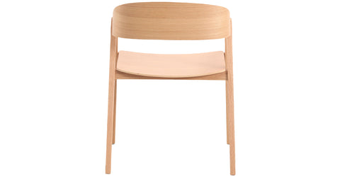 Rivo Dining Chairs in Sturdy Oak Wood with Open Back Design and Armrests