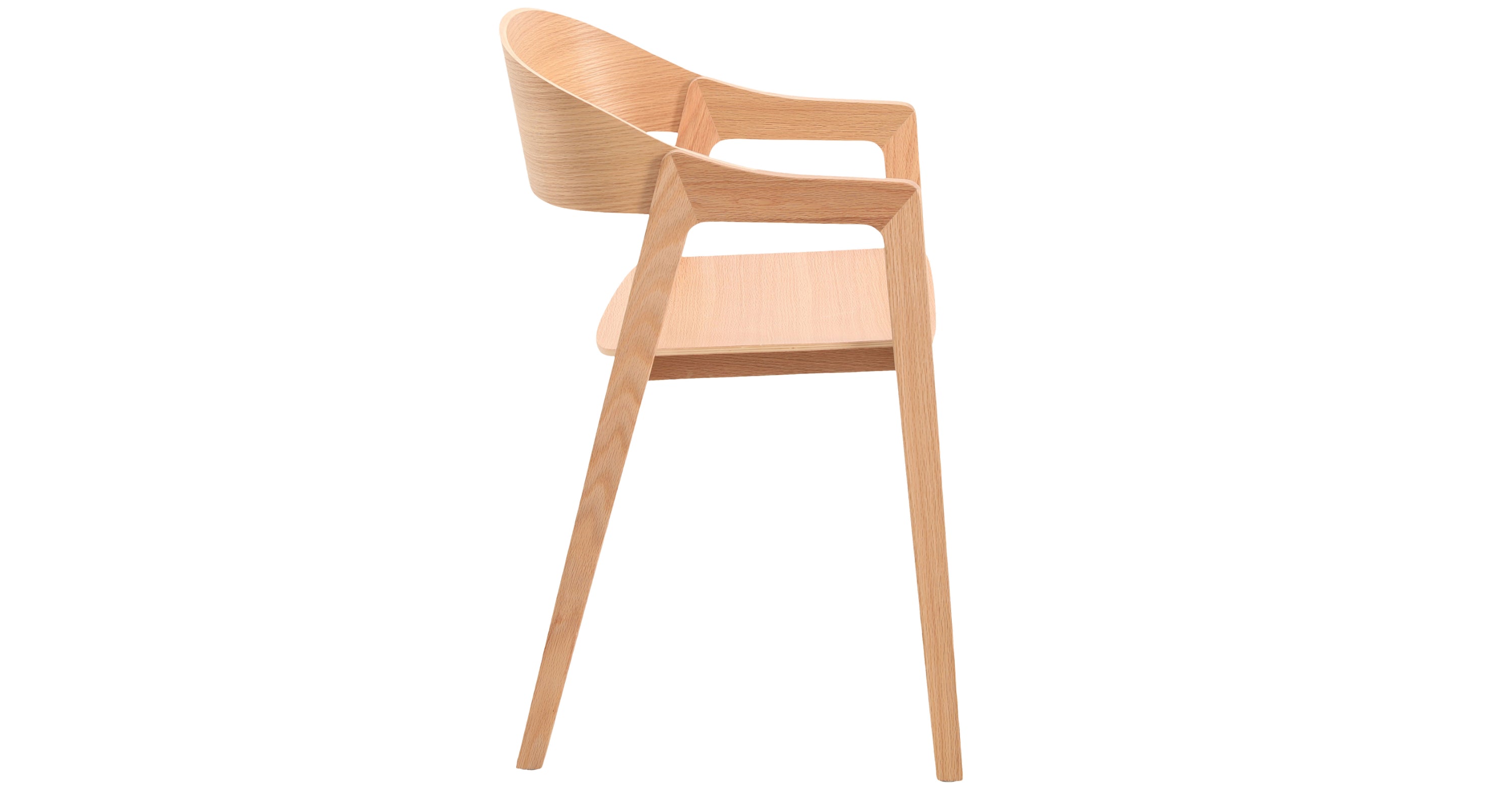 Rivo Dining Chairs in Sturdy Oak Wood with Open Back Design and Armrests