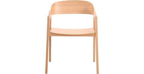 Rivo Dining Chairs in Sturdy Oak Wood with Open Back Design and Armrests