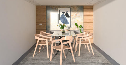 Rivo Dining Chairs in Sturdy Oak Wood with Open Back Design and Armrests