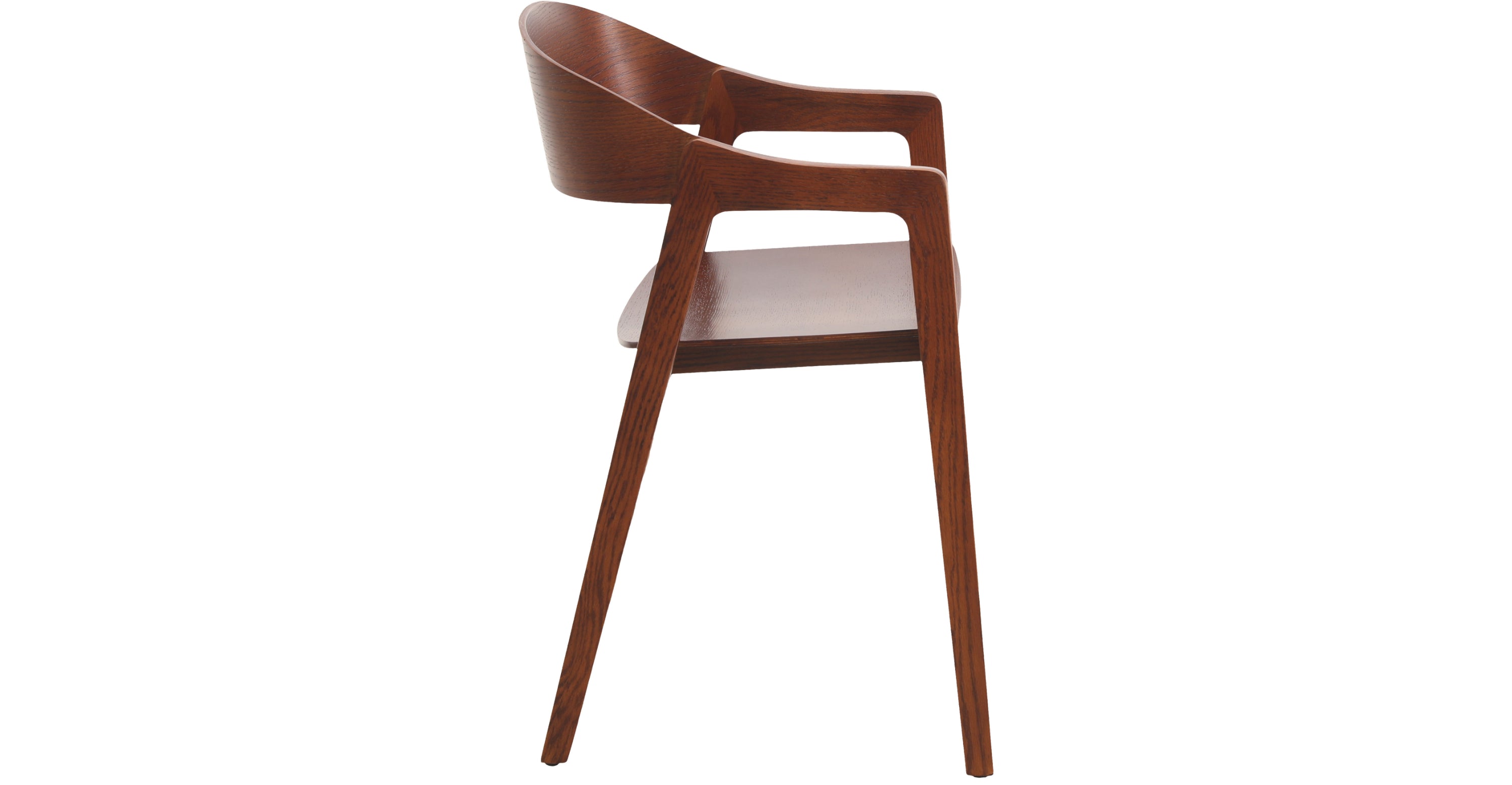 Rivo Dining Chairs in Sturdy Oak Wood with Open Back Design and Armrests