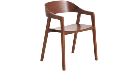 Rivo Dining Chairs in Sturdy Oak Wood with Open Back Design and Armrests