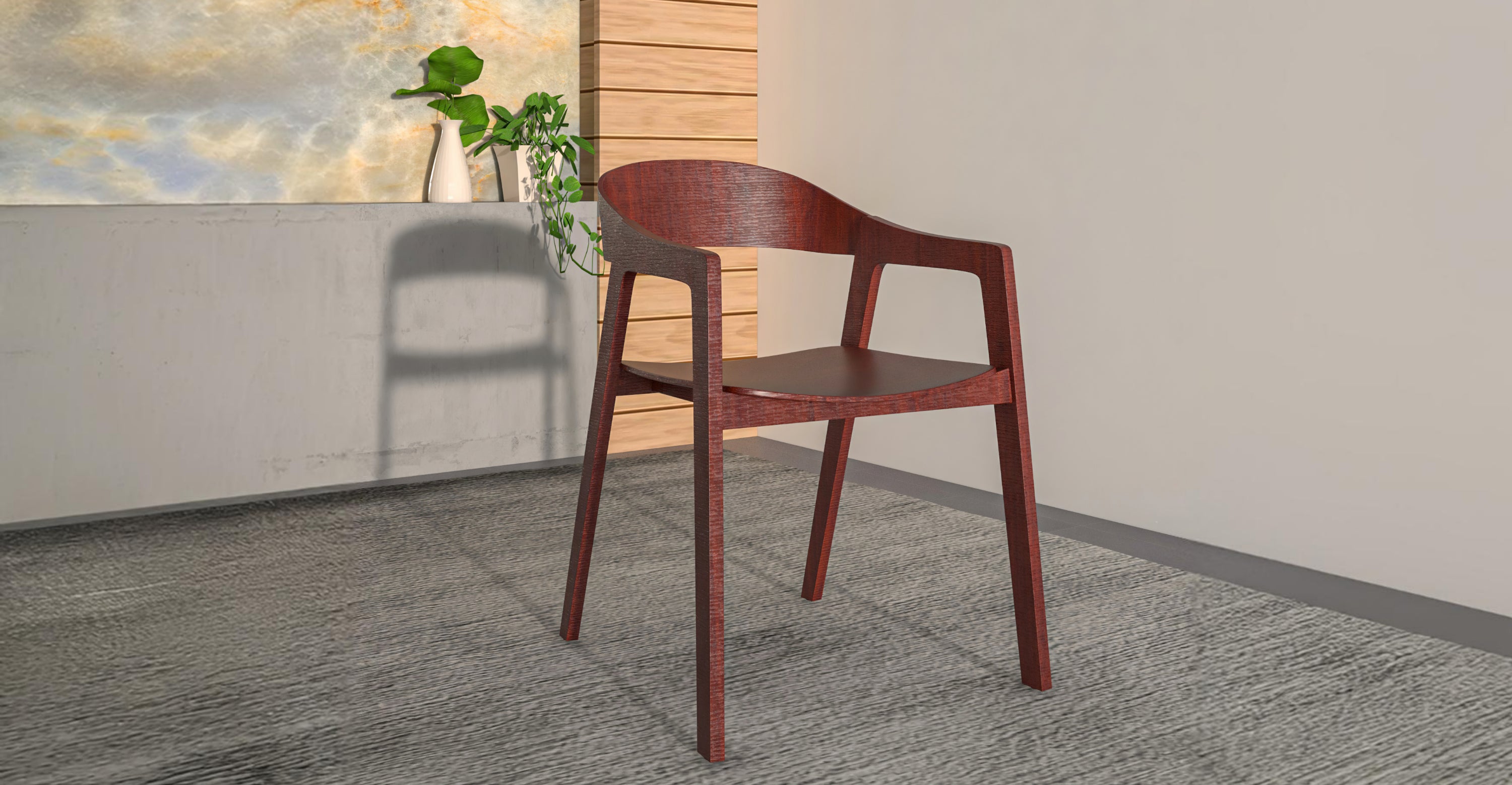 Rivo Dining Chairs in Sturdy Oak Wood with Open Back Design and Armrests