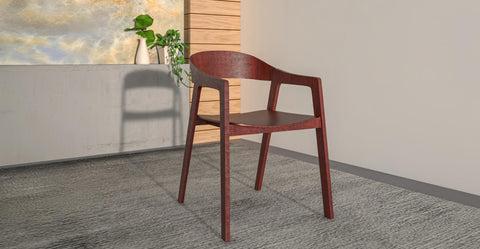 Rivo Dining Chairs in Sturdy Oak Wood with Open Back Design and Armrests