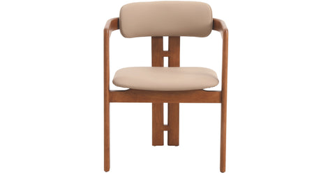 Velo Series Dining Chair with Upholstered Leather and Rubberwood Legs