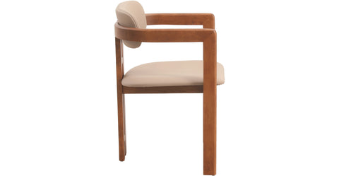 Velo Series Dining Chair with Upholstered Leather and Rubberwood Legs