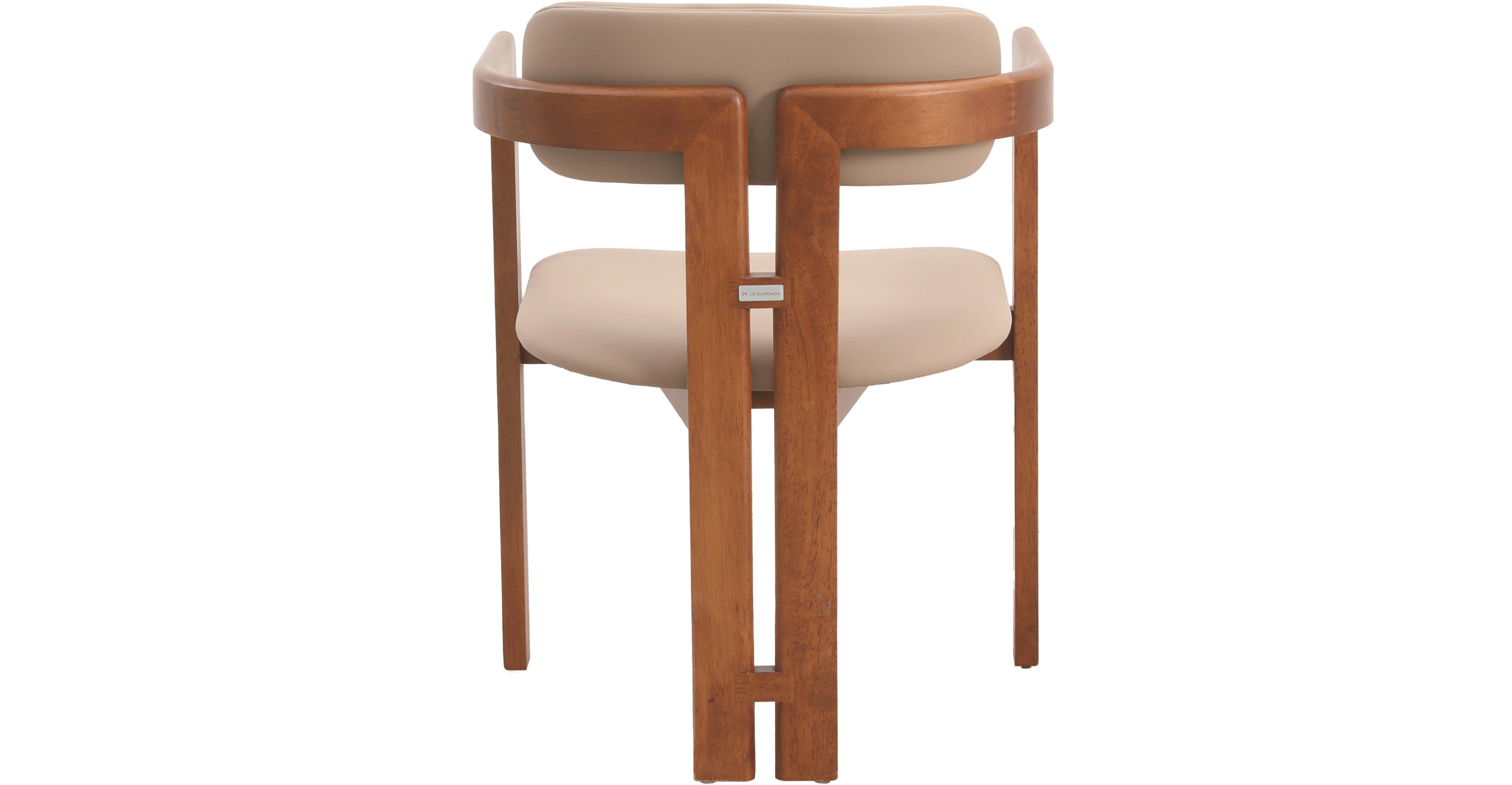 Velo Series Dining Chair with Upholstered Leather and Rubberwood Legs