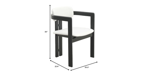 Velo Series Dining Chair with Upholstered Leather and Rubberwood Legs