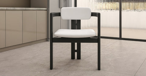 Velo Series Dining Chair with Upholstered Leather and Rubberwood Legs