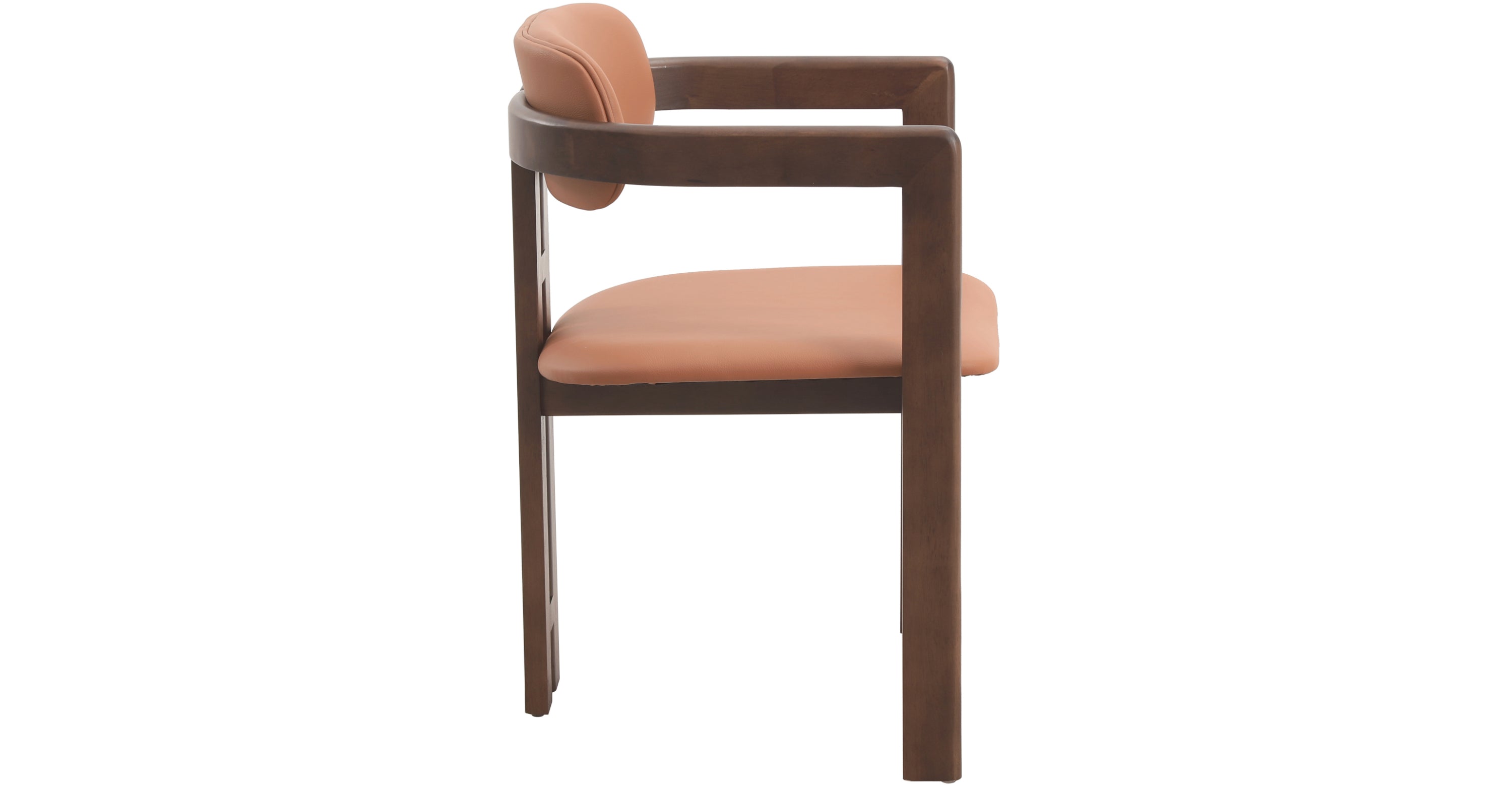 Velo Series Dining Chair with Upholstered Leather and Rubberwood Legs