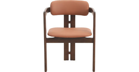 Velo Series Dining Chair with Upholstered Leather and Rubberwood Legs