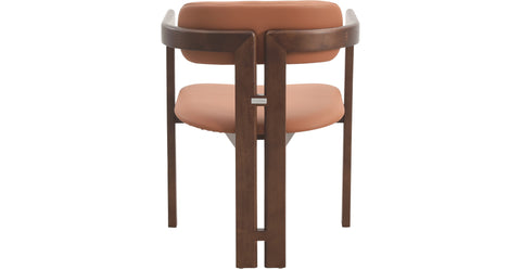 Velo Series Dining Chair with Upholstered Leather and Rubberwood Legs