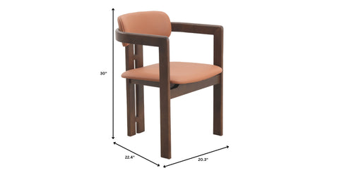 Velo Series Dining Chair with Upholstered Leather and Rubberwood Legs