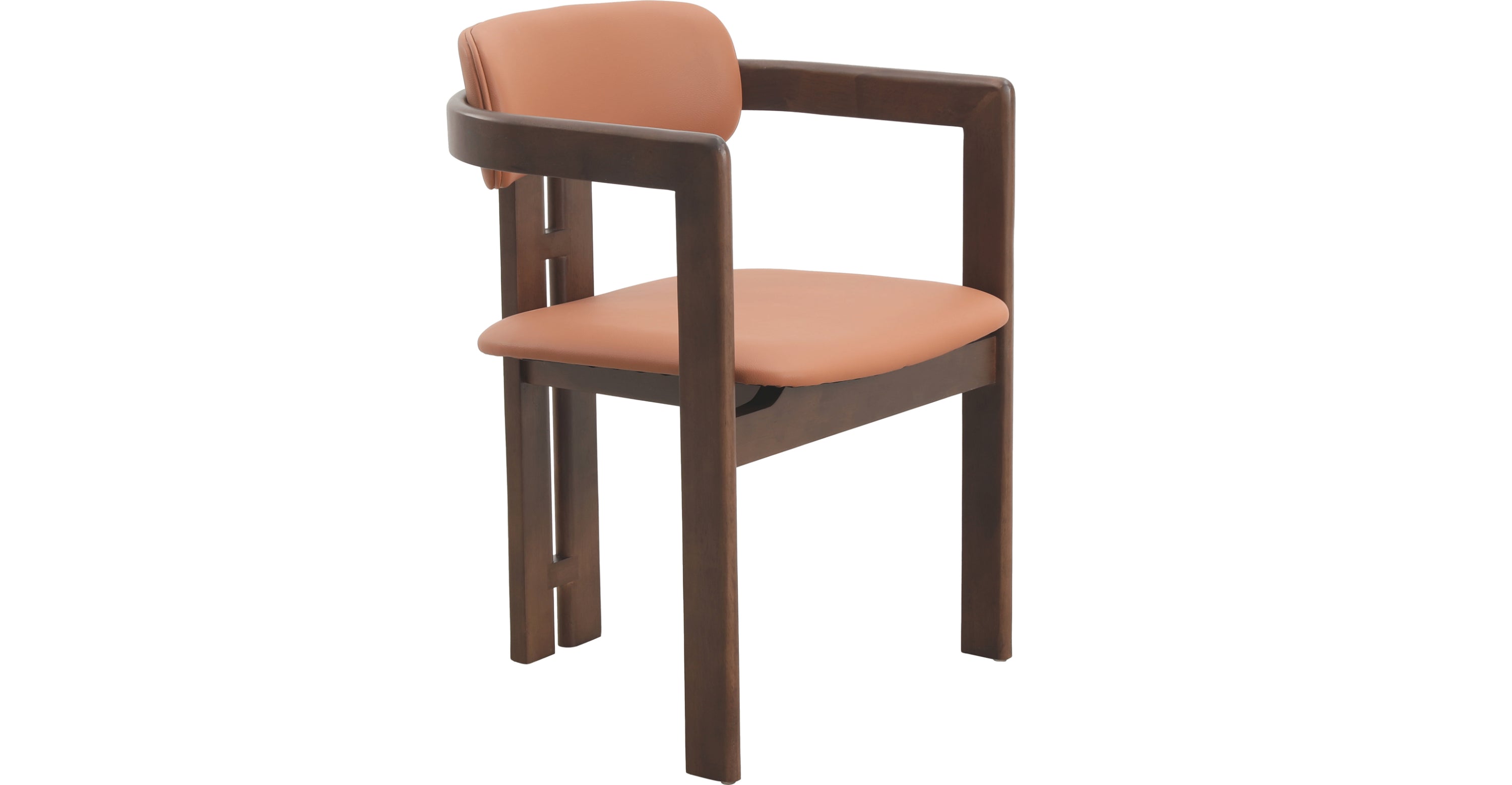 Velo Series Dining Chair with Upholstered Leather and Rubberwood Legs