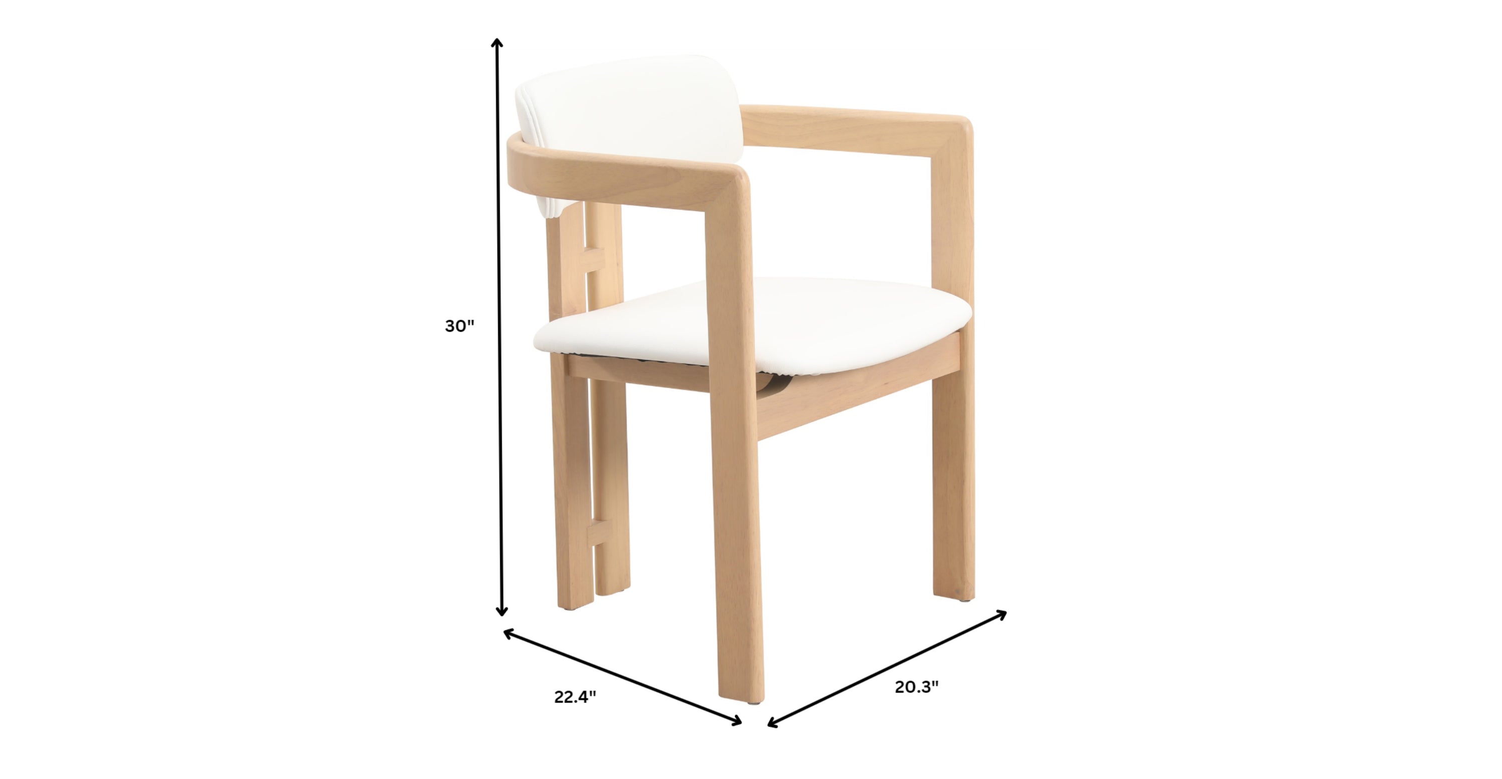 Velo Series Dining Chair with Upholstered Leather and Rubberwood Legs