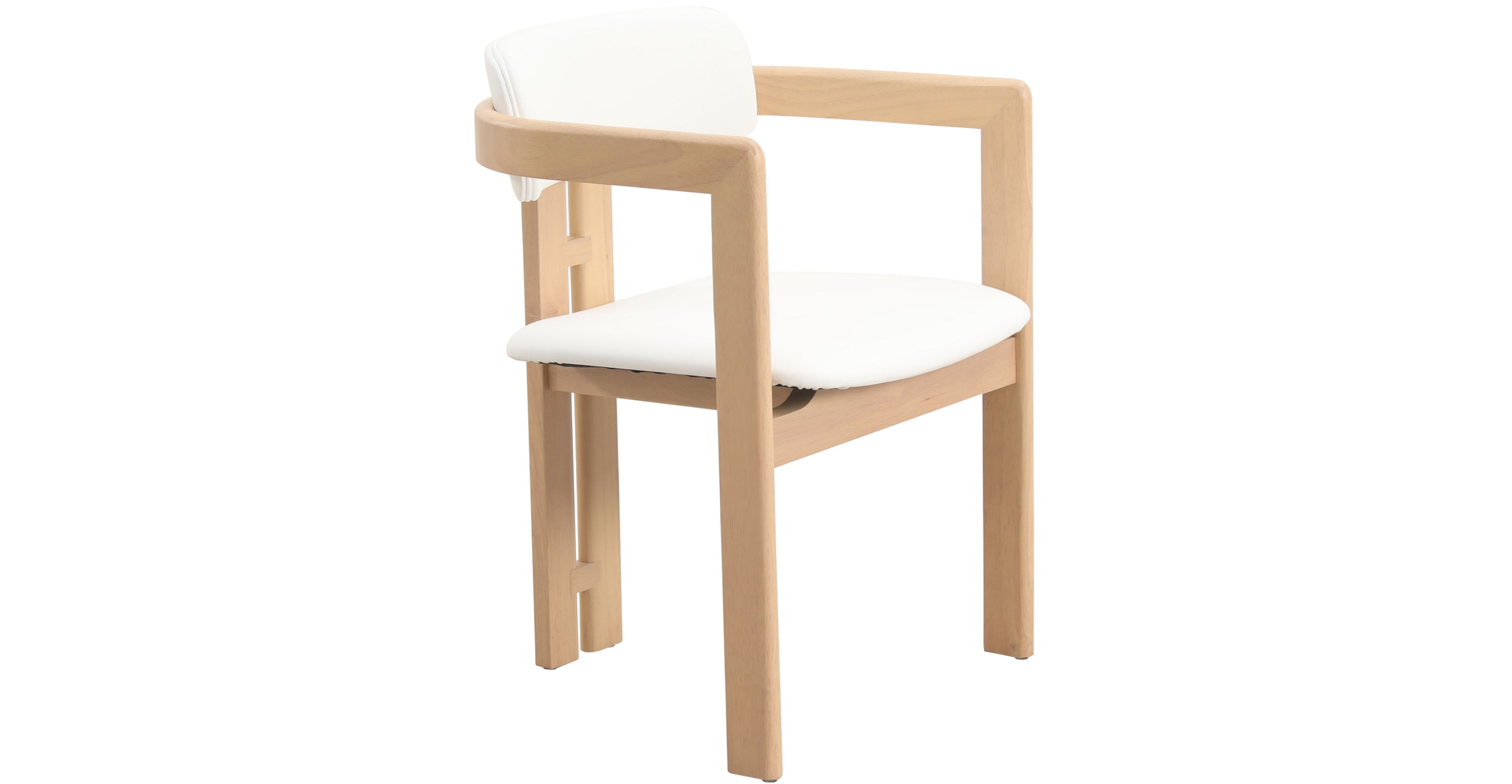 Velo Series Dining Chair with Upholstered Leather and Rubberwood Legs