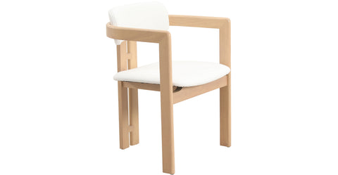 Velo Series Dining Chair with Upholstered Leather and Rubberwood Legs