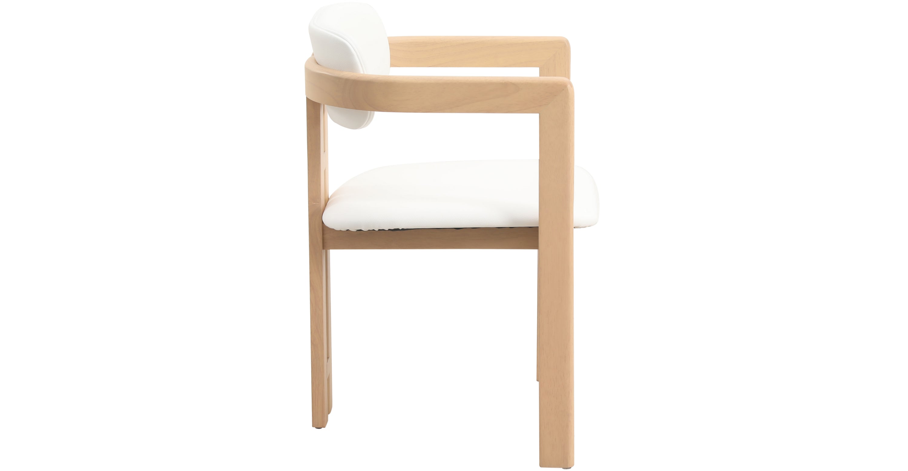 Velo Series Dining Chair with Upholstered Leather and Rubberwood Legs