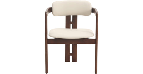 Velo Series Dining Chair with Upholstered Leather and Rubberwood Legs