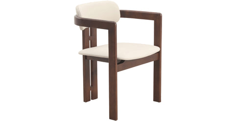 Velo Series Dining Chair with Upholstered Leather and Rubberwood Legs