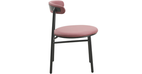 Lume Modern Dining Chair Upholstered in Polyester with Metal Legs