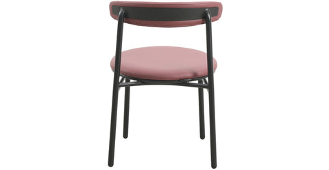 Lume Modern Dining Chair Upholstered in Polyester with Metal Legs