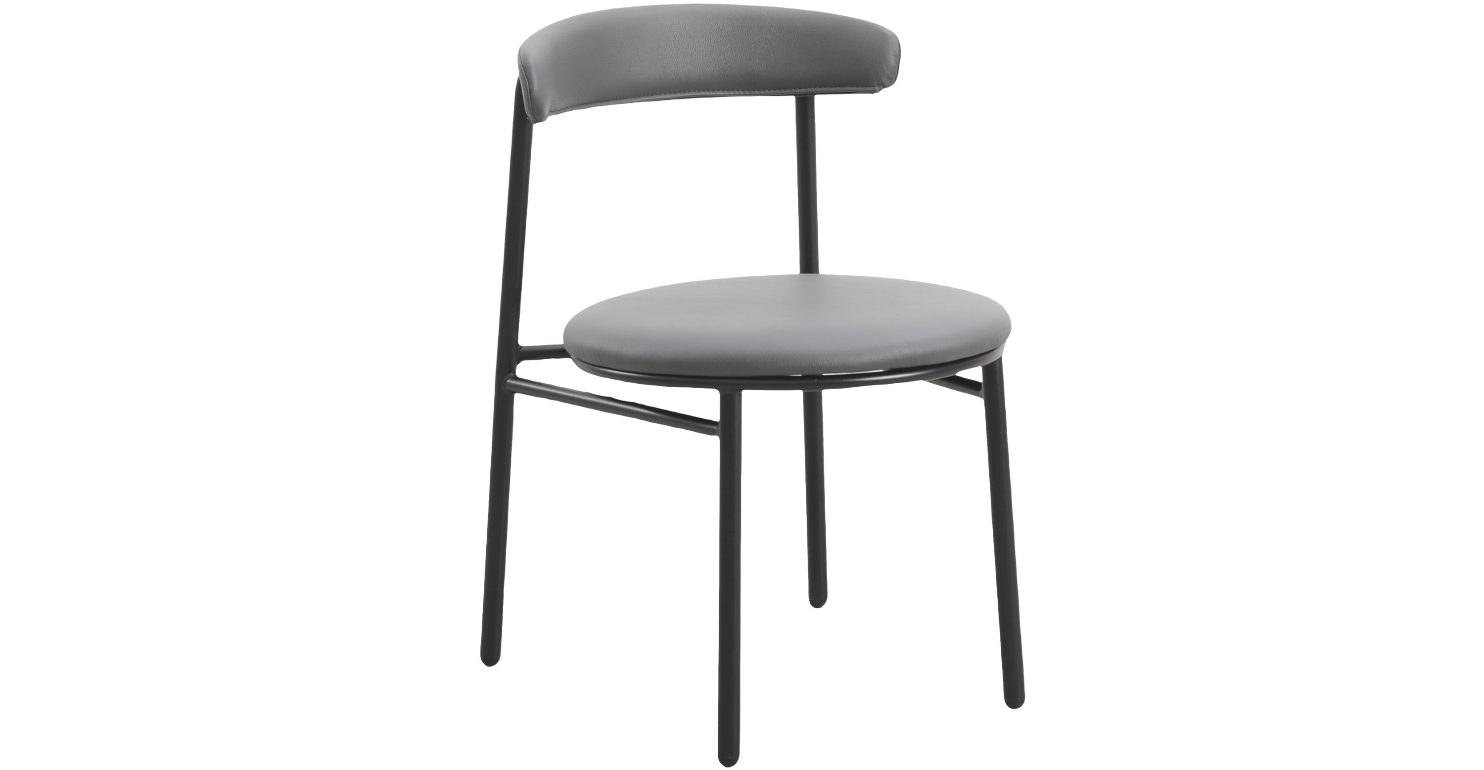 Lume Modern Dining Chair Upholstered in Polyester with Metal Legs