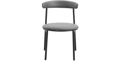 Lume Modern Dining Chair Upholstered in Polyester with Metal Legs