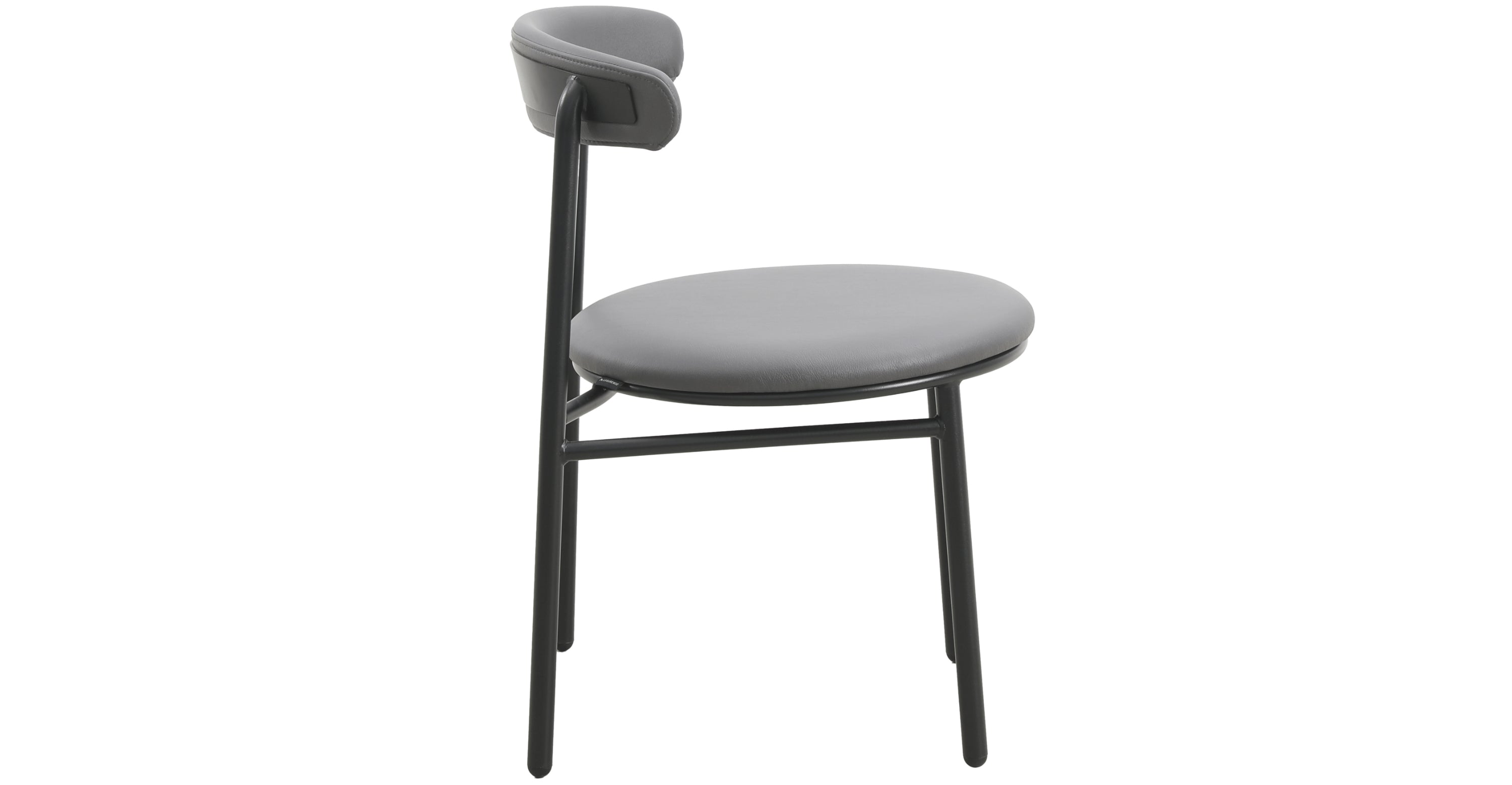 Lume Modern Dining Chair Upholstered in Polyester with Metal Legs