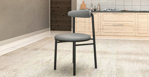 Lume Modern Dining Chair Upholstered in Polyester with Metal Legs