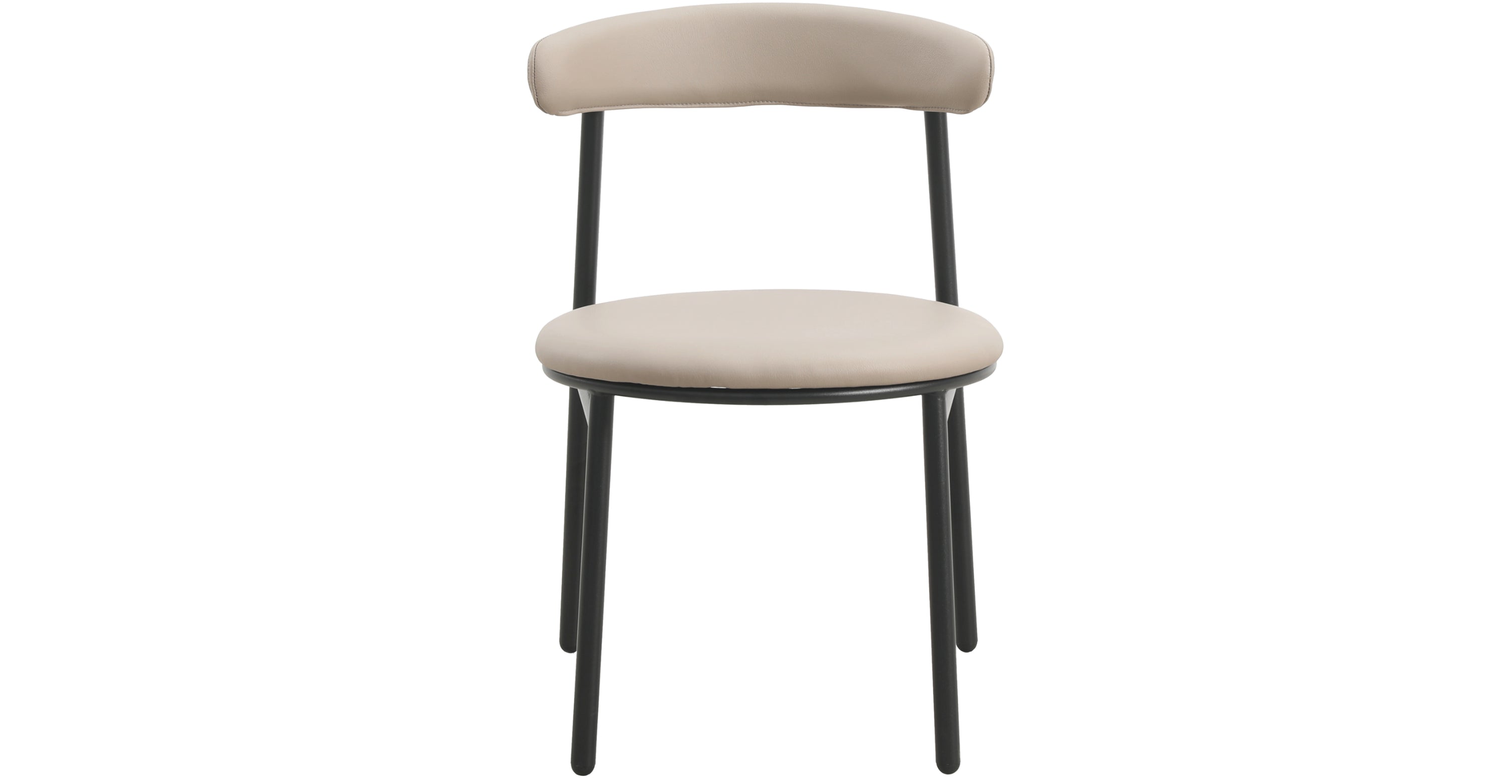 Lume Modern Dining Chair Upholstered in Polyester with Metal Legs