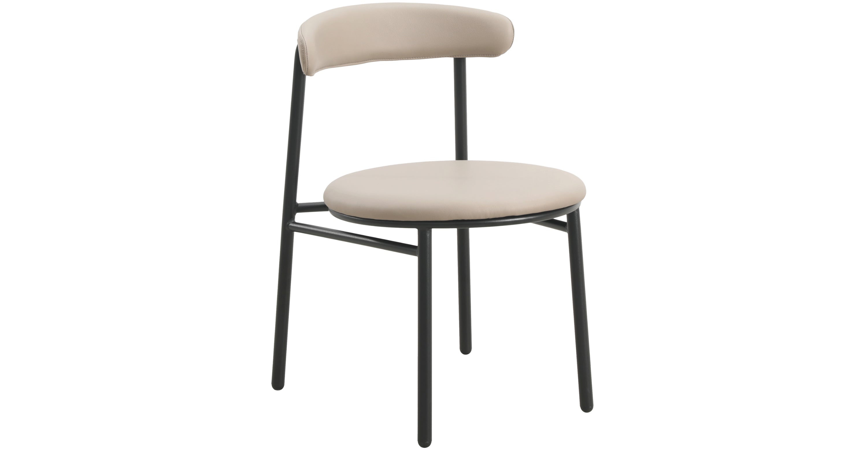 Lume Modern Dining Chair Upholstered in Polyester with Metal Legs