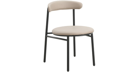 Lume Modern Dining Chair Upholstered in Polyester with Metal Legs