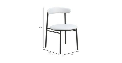 Lume Modern Dining Chair Upholstered in Polyester with Metal Legs