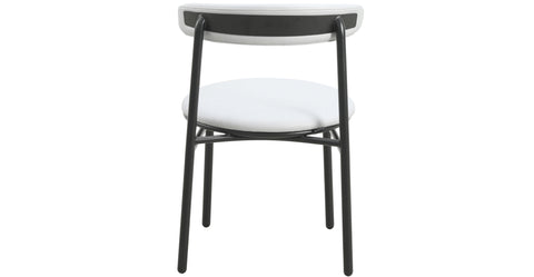 Lume Modern Dining Chair Upholstered in Polyester with Metal Legs