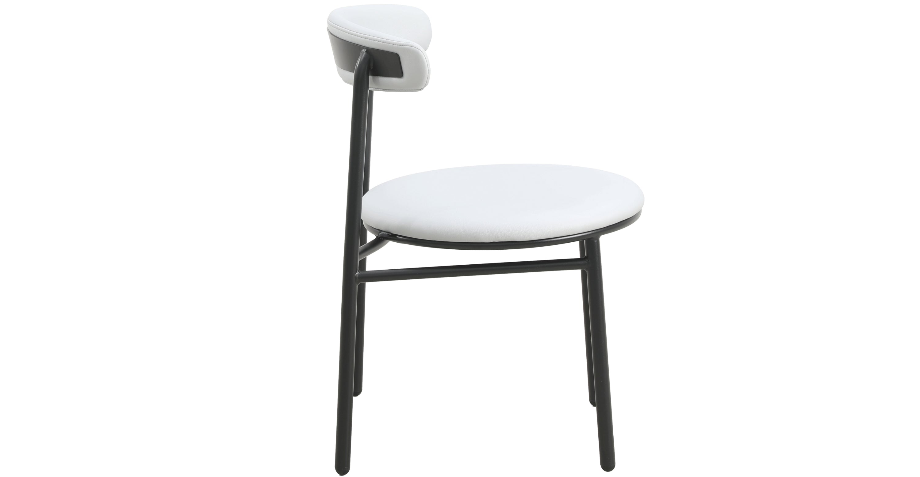 Lume Modern Dining Chair Upholstered in Polyester with Metal Legs