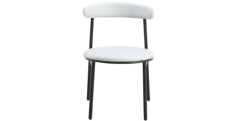 Lume Modern Dining Chair Upholstered in Polyester with Metal Legs