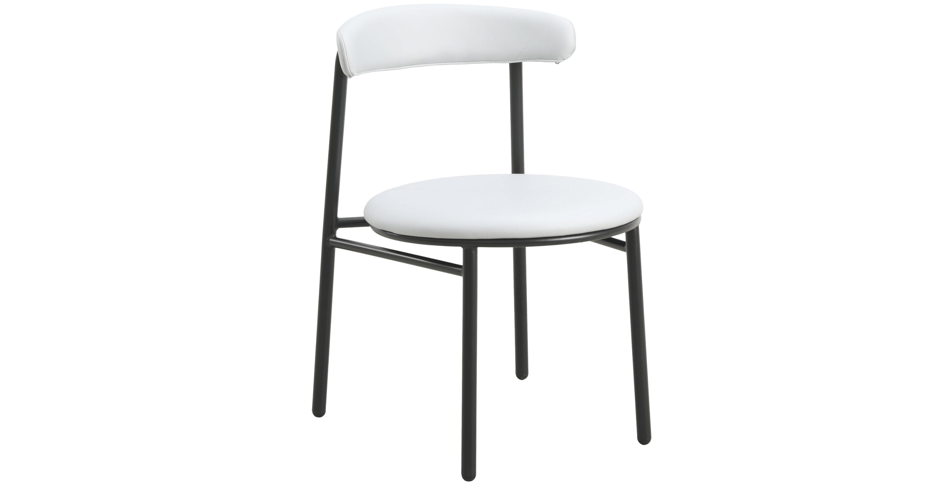 Lume Modern Dining Chair Upholstered in Polyester with Metal Legs