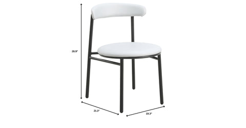 Lume Modern Dining Chair Upholstered in Polyester with Metal Legs