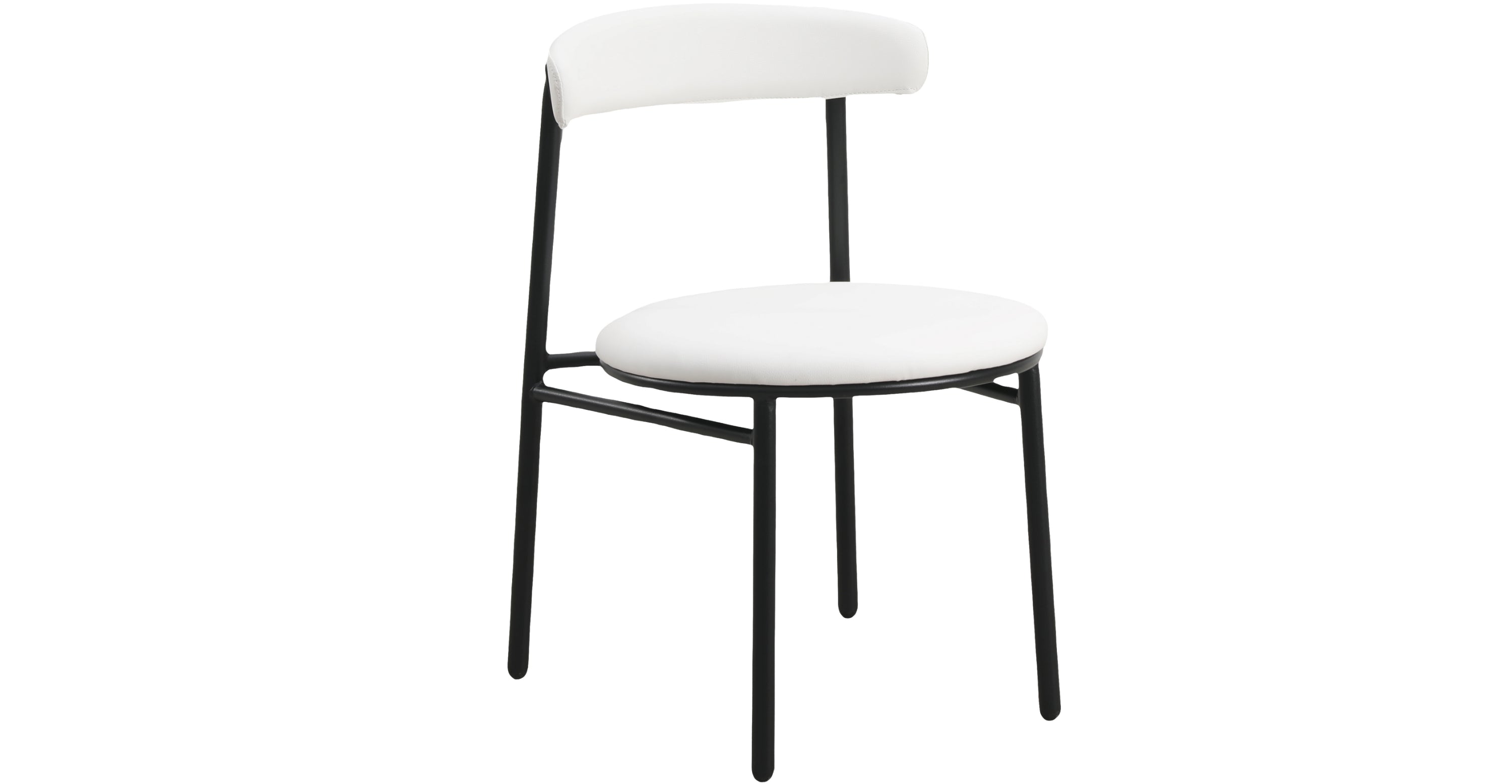 Lume Modern Dining Chair Upholstered in Polyester with Metal Legs