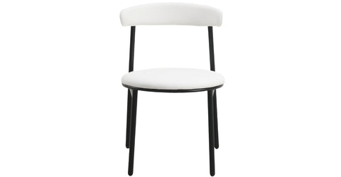 Lume Modern Dining Chair Upholstered in Polyester with Metal Legs